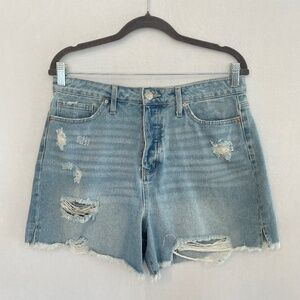 YMI Women’s Size 11/30 Mom Fit Shorts 5 Pocket Button Fly Distressed